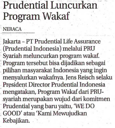Prudential Luncurkan Program Wakaf